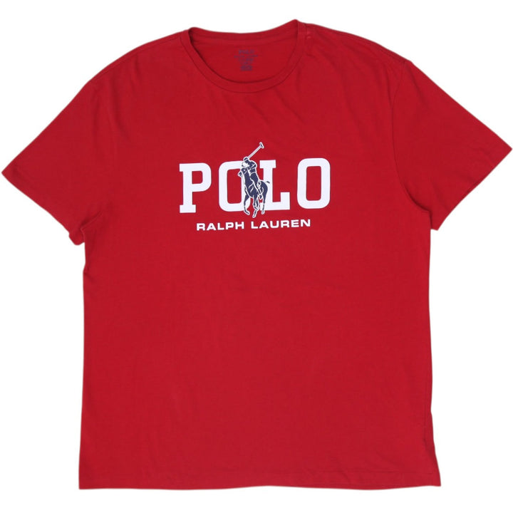 Mens Polo Ralph Lauren Red Big Graphic Logo T-Shirt Classic Fit Size L