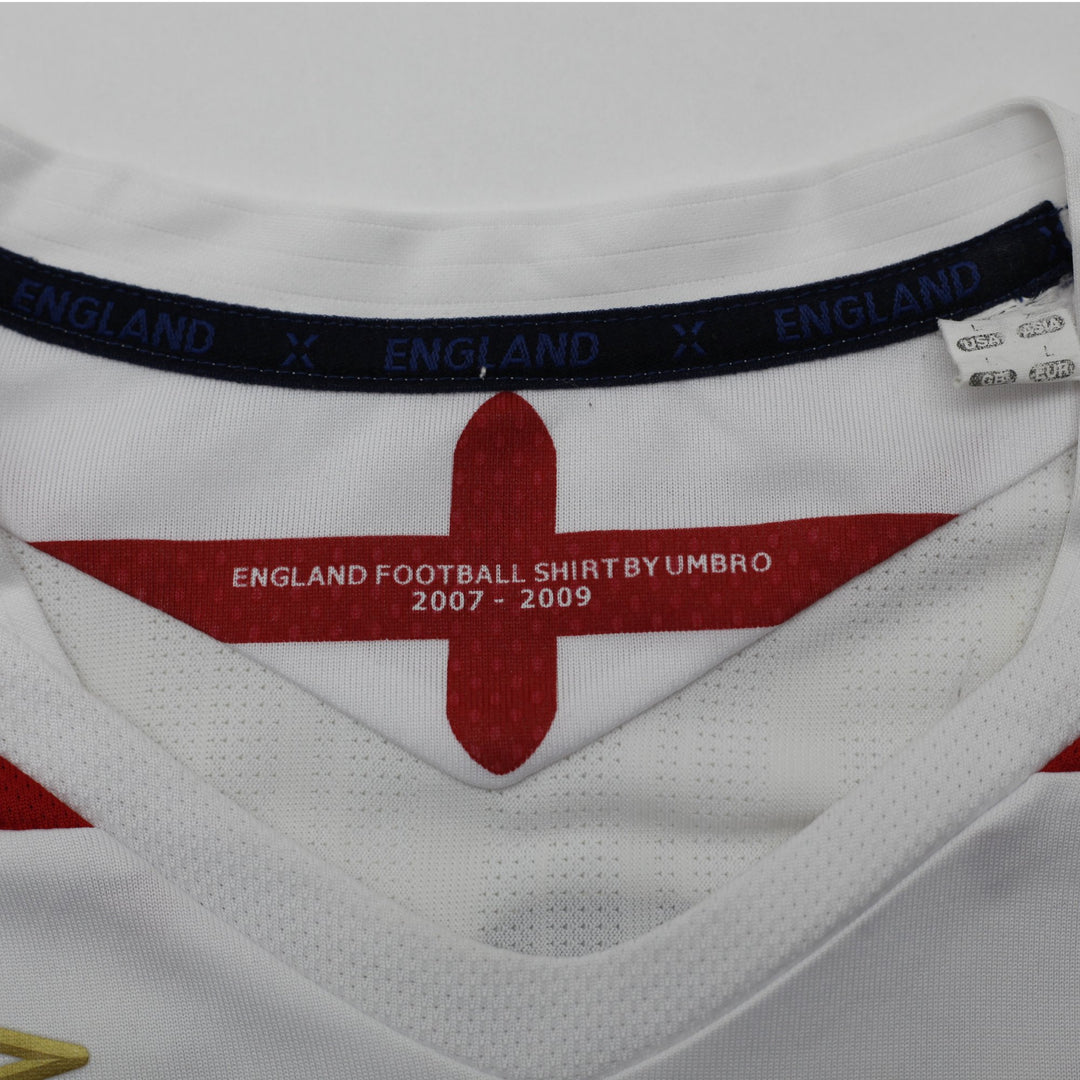 Mens Umbro England 2007-09 Home Football Shirt Jersey Umbro White #4 Size L