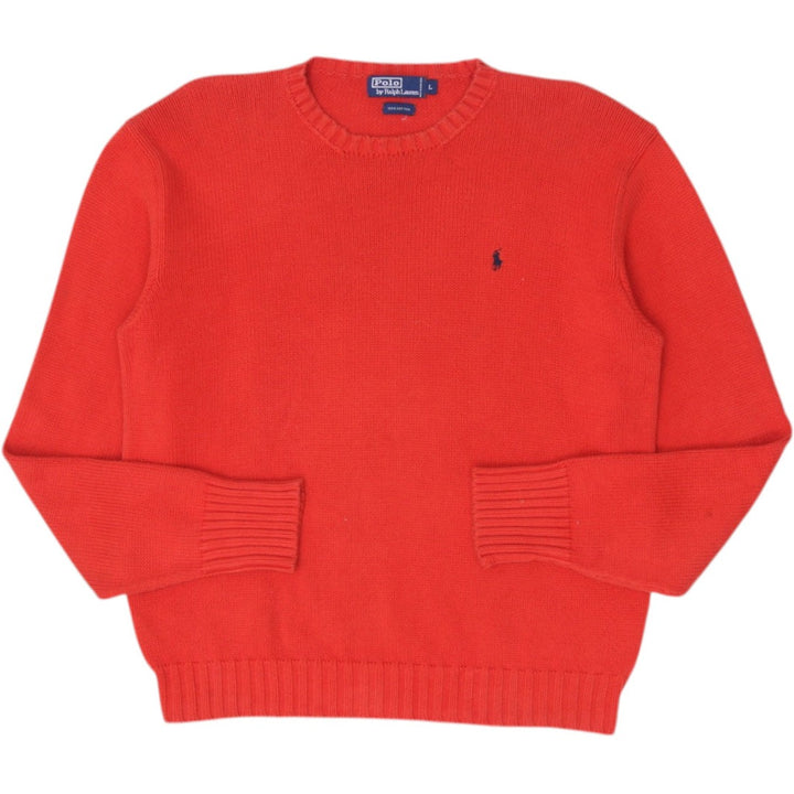 Vintage Polo By Ralph Lauren Orange Knitted Crewneck Sweater L | Migration_Jumper & Knitwear RL Collection | Fashion Rerun