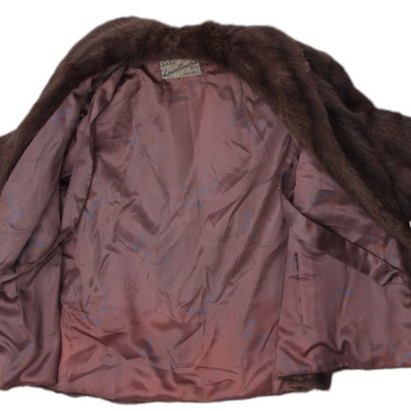 Antique Fur 1960s Salon Laura Boucher Montreal Mid-Century Coat with Monogrammed