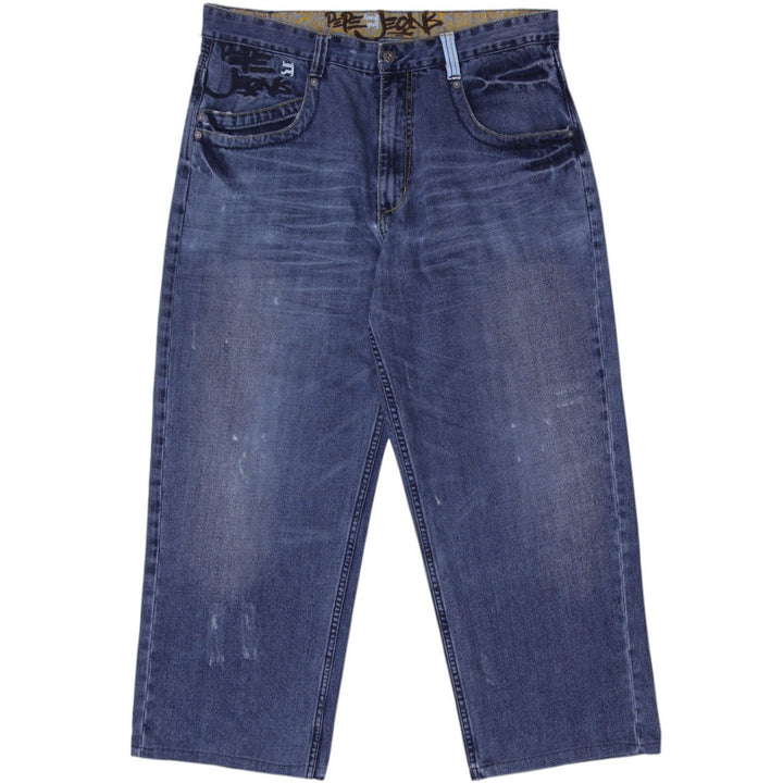 Y2K Mens Blue Denim Straight Fit Distressed Jeans Size 38 | Migration_Jeans & Pants | Fashion Rerun