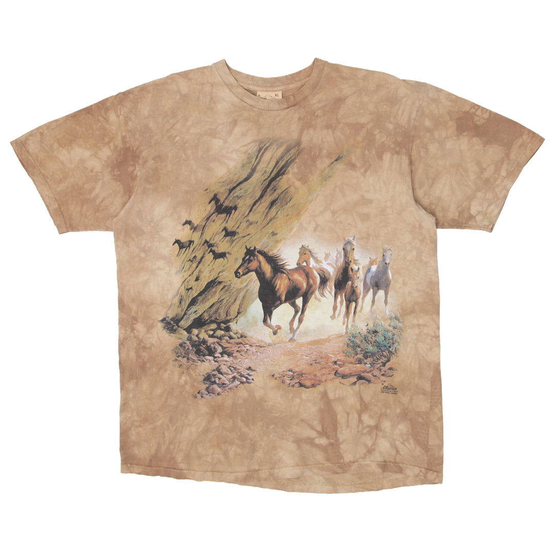 2000 Vintage The Mountain Persis C. Weirs Horses Tie Dye T-Shirt XL - Fashion Rerun Vintage Migration_T-Shirt