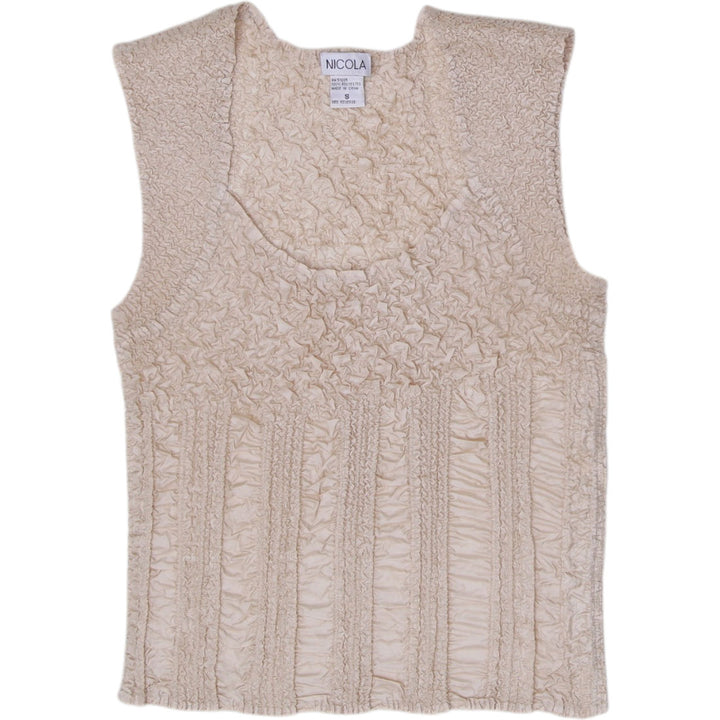 Y2K Ladies Nicola Nicola Crinkle Textured Sleeveless Tank Top Size S