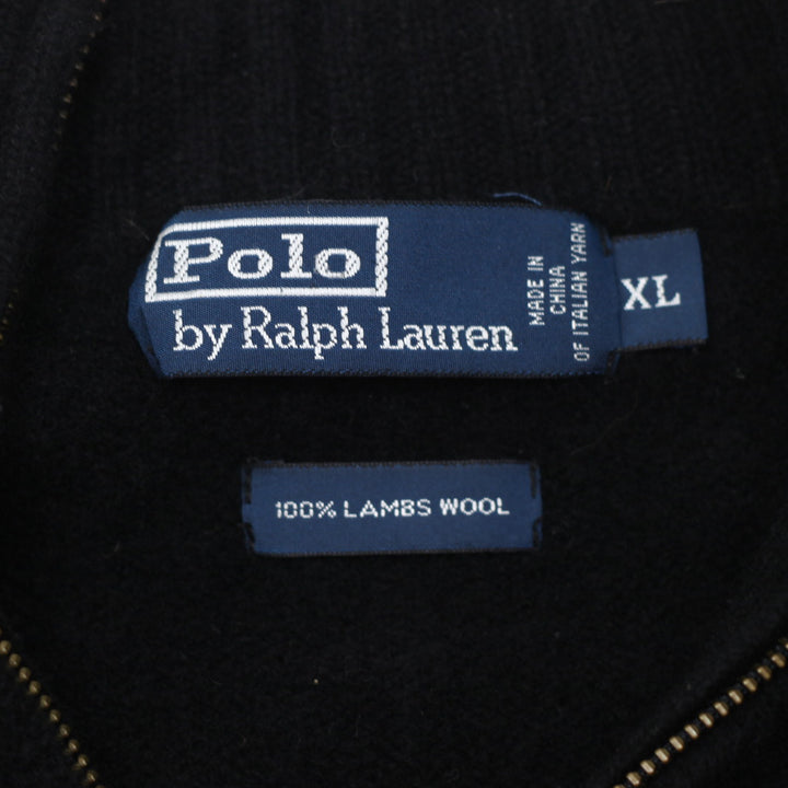 Vintage Polo Ralph Lauren 100 % Lambs Wool Quarter Zip Sweater Black XL - Fashion Rerun Vintage Migration_Sweaters