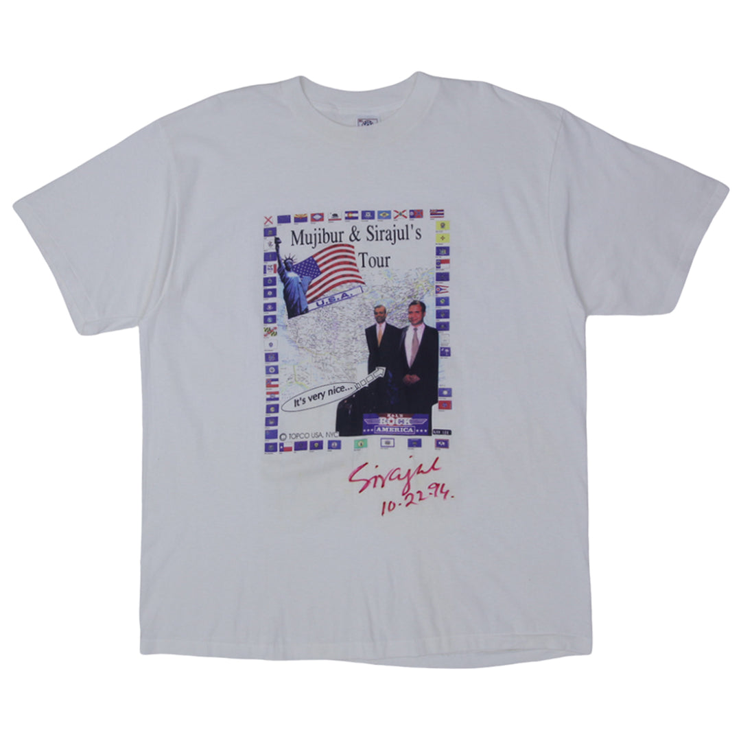 1994 Vintage Mujibur & Sirajul's Tour Signed T-Shirt S. Stitch Made In USA XL - Fashion Rerun Vintage Migration_T-Shirt