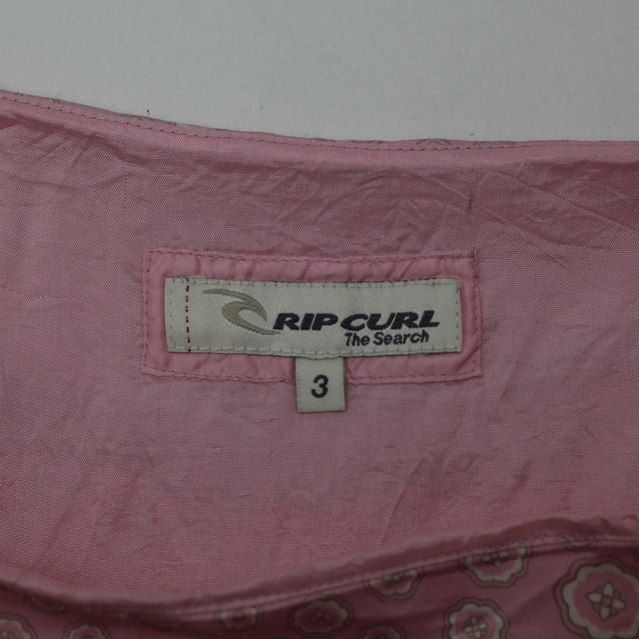 Y2K Ladies Rip Curl Geometric Circle Print Satin Flared Skirt Size 3
