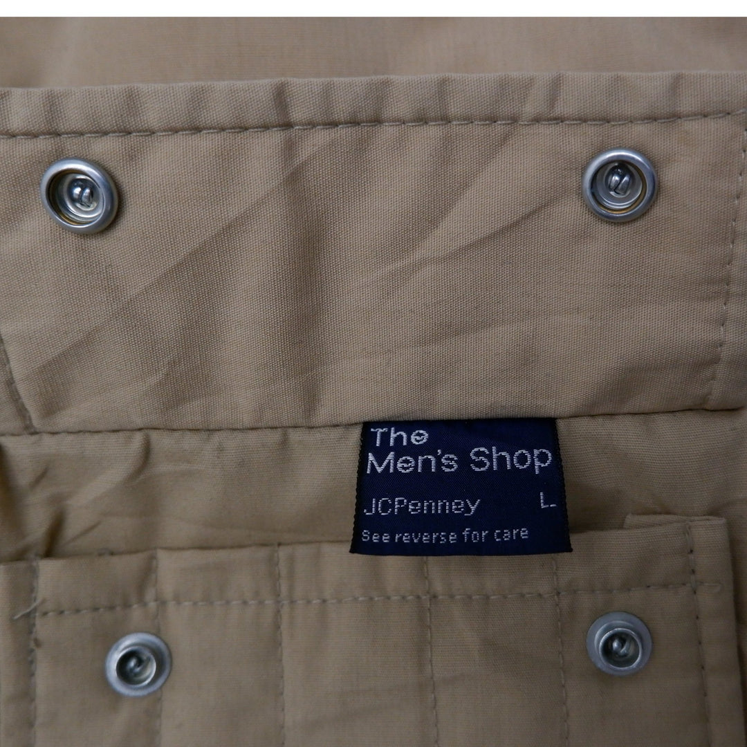 Vintage JC Penny Reversible Vest Mens Plaid And Solid Khaki Talon Zip