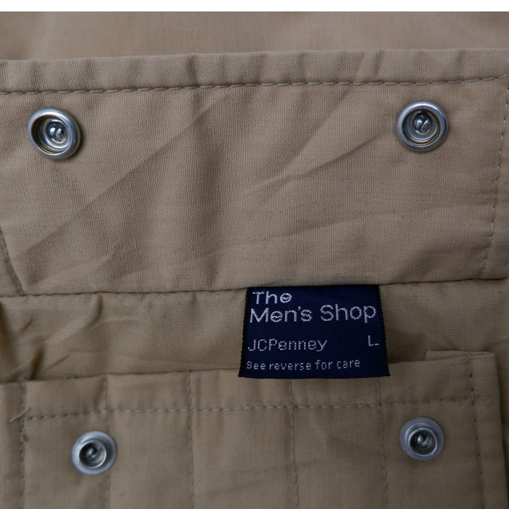 Vintage JC Penny Reversible Vest Mens Plaid And Solid Khaki Talon Zip