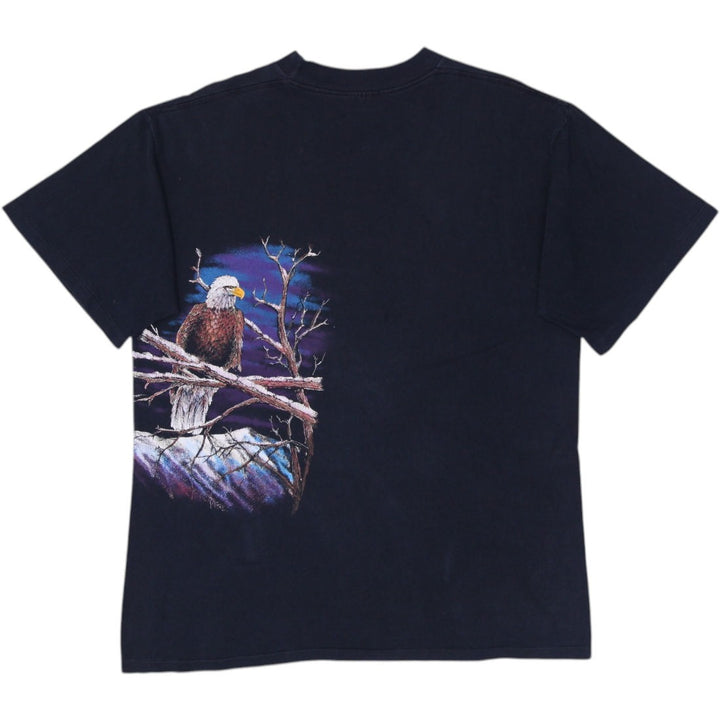 Vintage 90s Hazelwoods Eagle Midnight Series Single Stitch T-Shirt Made In USA | Migration_T-Shirts - Side Vi | Fashion Rerun