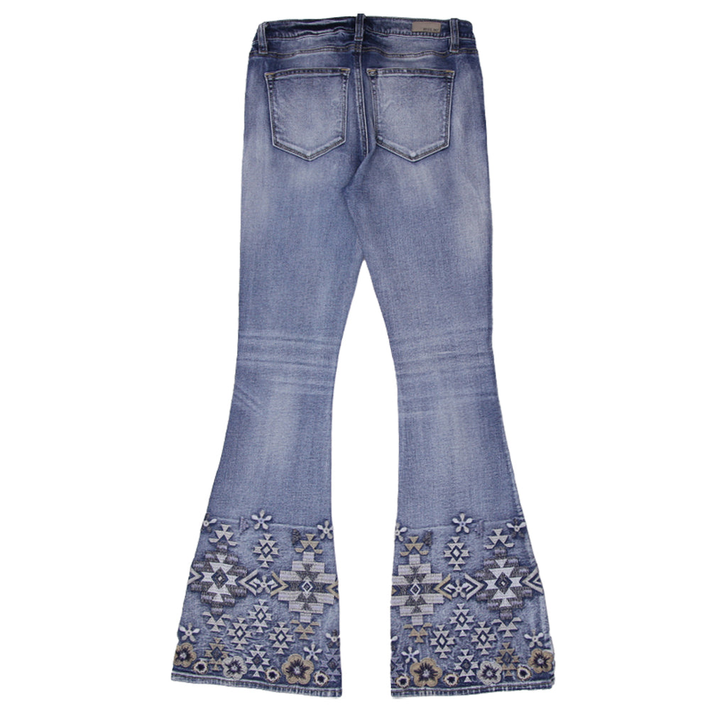 Shop Y2K Miss Me Embroidered Flare Jeans Fashion Rerun