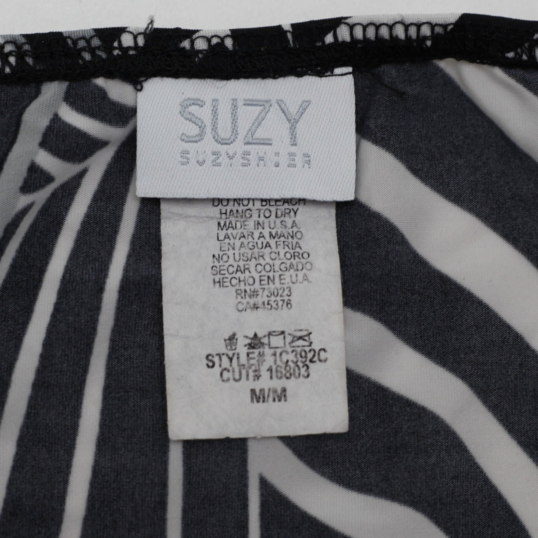 Y2K Ladies Suzy Shier Monochrome Graphic Print Halter Top
