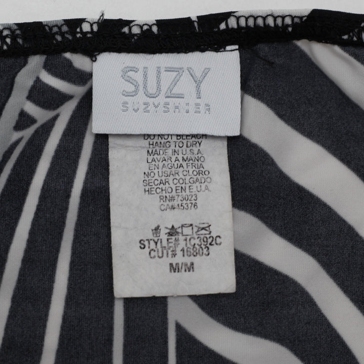Y2K Ladies Suzy Shier Monochrome Graphic Print Halter Top