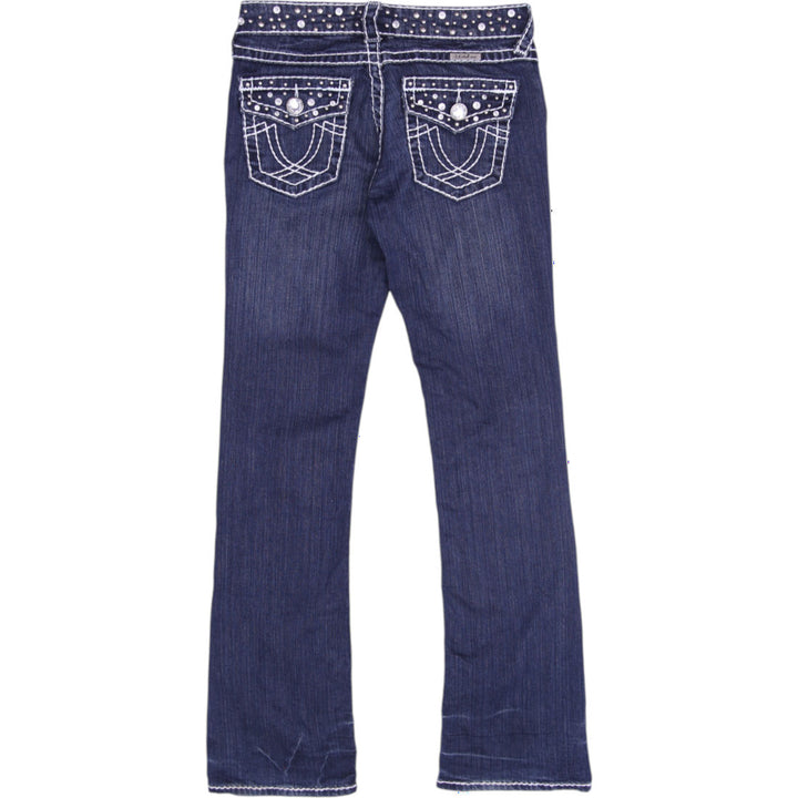 Y2K Ladies LA Idol USA Studded Thick Stitch Bootcut Jeans Size 5