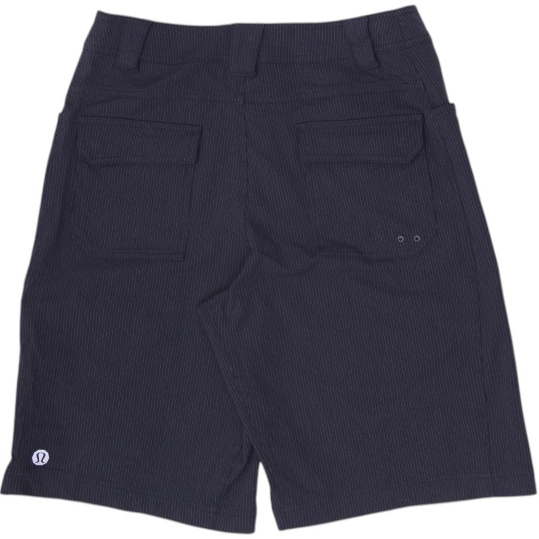 Mens Lululemon Tactical Pinstripe Chino Shorts Black Dual Zip Pocket Cargo Golf