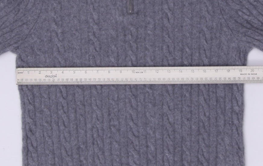 Mens Saks Fifth Avenue 100% Cashmere Quarter Zip Cable Knit Sweater