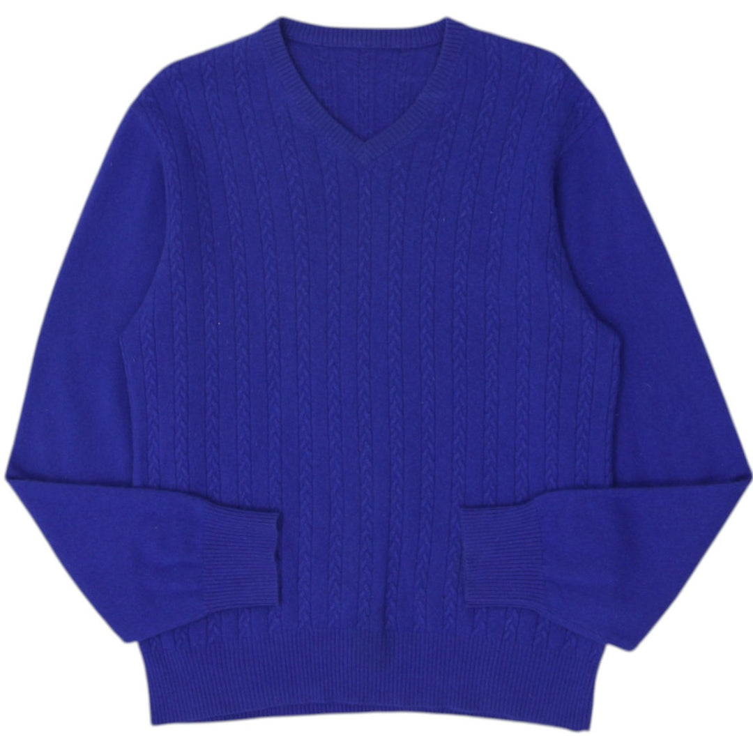 Mens Navy Blue Cashmere V-Neck Knitwear Size M | Migration_Knitwear & Sweaters | Fashion Rerun