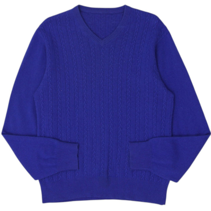 Mens Navy Blue Cashmere V-Neck Knitwear Size M | Migration_Knitwear & Sweaters | Fashion Rerun