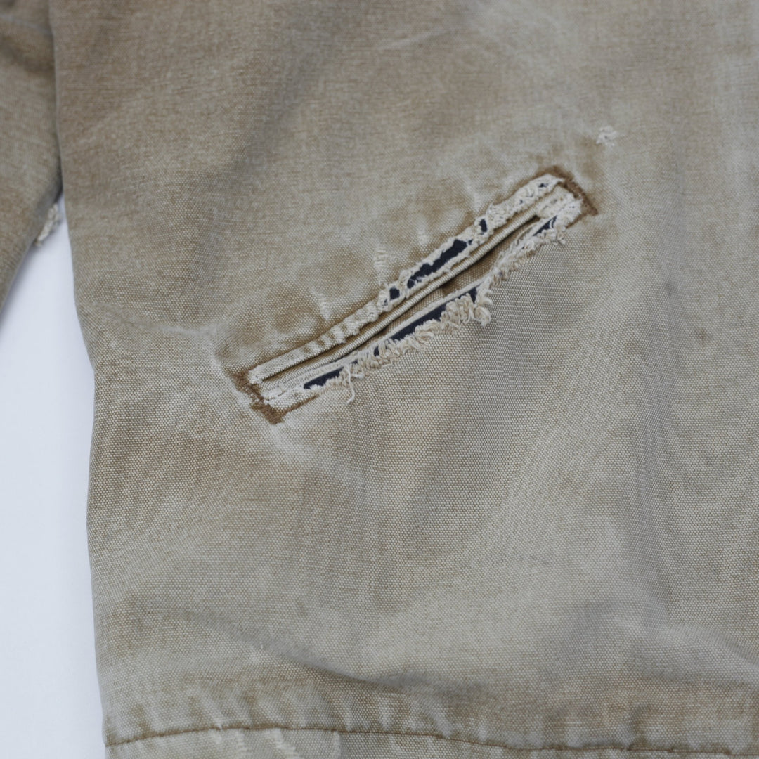 Vintage Carhartt J141 BRN Sherpa Lined Sandstone Duck Jacket Size XL