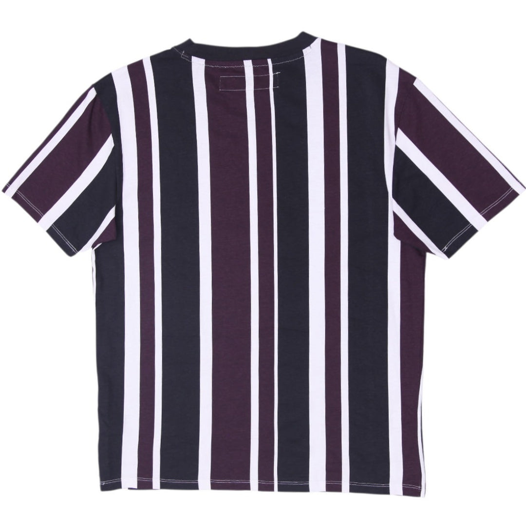 Mens Guess Vertical Striped Triangle Logo T-Shirt Size S