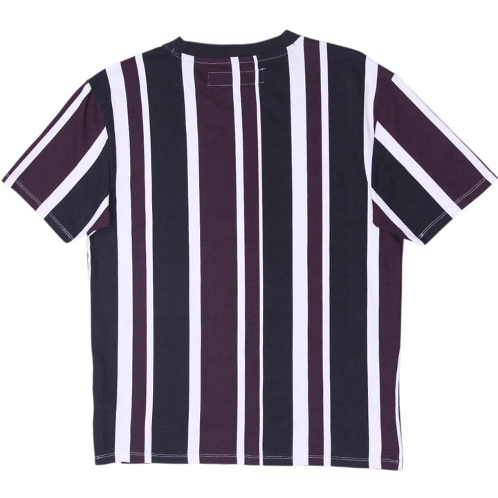 Mens Guess Vertical Striped Triangle Logo T-Shirt Size S