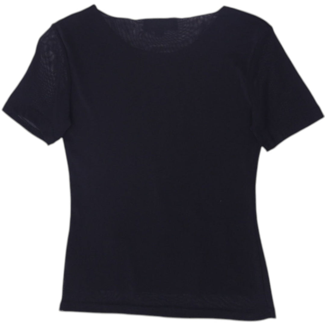 Y2K Ladies Fox Fire Glitter Graphic Black Short Sleeve T-Shirt Size M