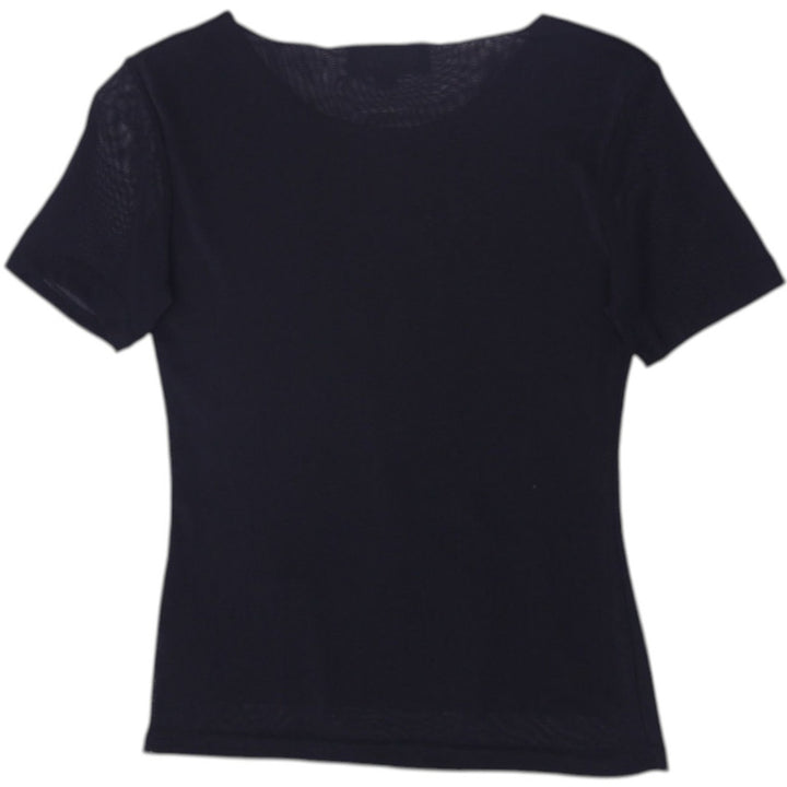 Y2K Ladies Fox Fire Glitter Graphic Black Short Sleeve T-Shirt Size M