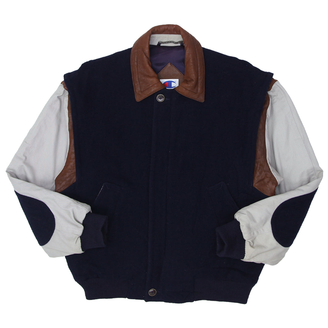 Vintage Champion USA Authentic Athletic Woolen Blend Bomber Jacket Size Medium - Fashion Rerun Vintage Migration_Jacket