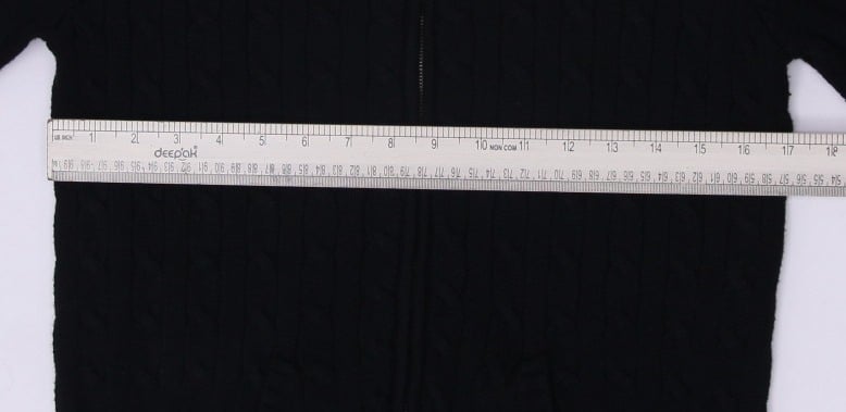 Vintage Ladies Ralph Lauren Sports Cable Knit Zipper Hoodie XL | Migration_Hoodies RL Collection - Detail Vie | Fashion Rerun