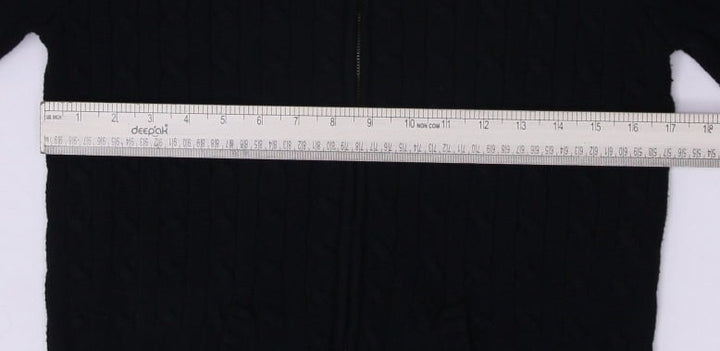 Vintage Ladies Ralph Lauren Sports Cable Knit Zipper Hoodie XL | Migration_Hoodies RL Collection - Detail Vie | Fashion Rerun