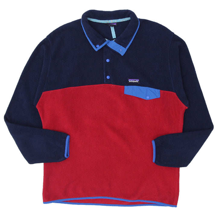 Mens Patagonia Synchilla Snap-T Fleece Pullover Navy / Red - Fashion Rerun Vintage Migration_Sweaters