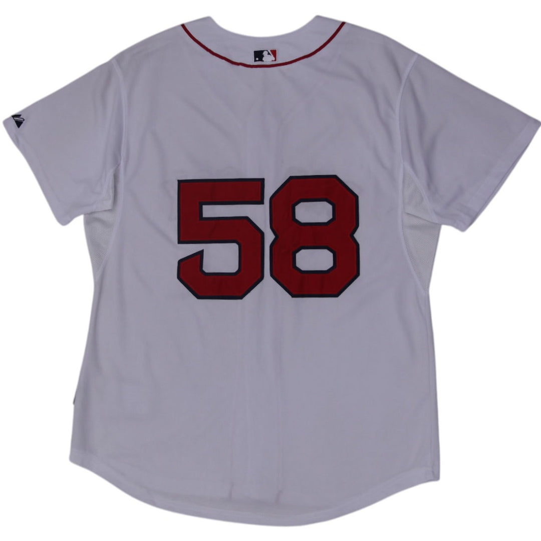 Mens Majestic Boston Red Sox White Baseball Jersey Size 50 | Migration_Jerseys - Side View | Fashion Rerun