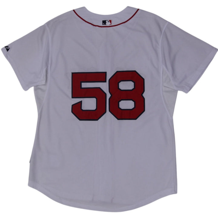 Mens Majestic Boston Red Sox White Baseball Jersey Size 50 | Migration_Jerseys - Side View | Fashion Rerun