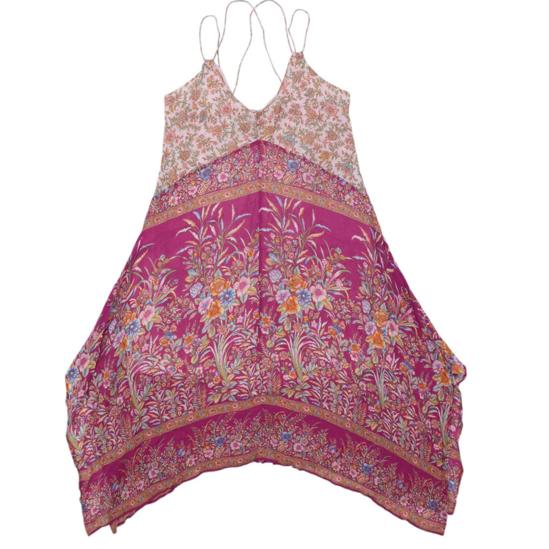 Y2K Ladies Lucky Brand Floral Patterned Strap Dress Size S