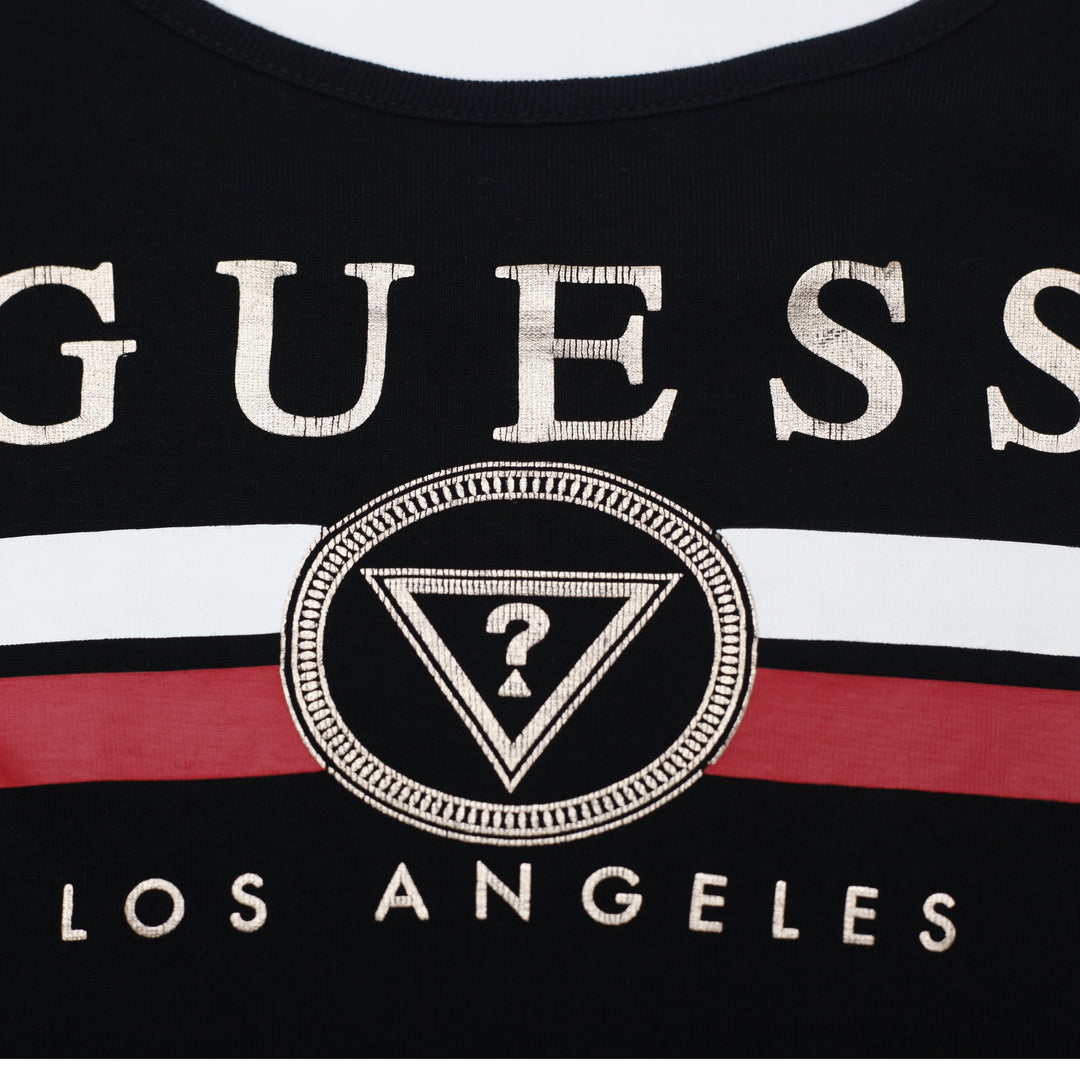 Y2K Ladies Guess Los Angeles Graphic Striped Tank Top Size XS