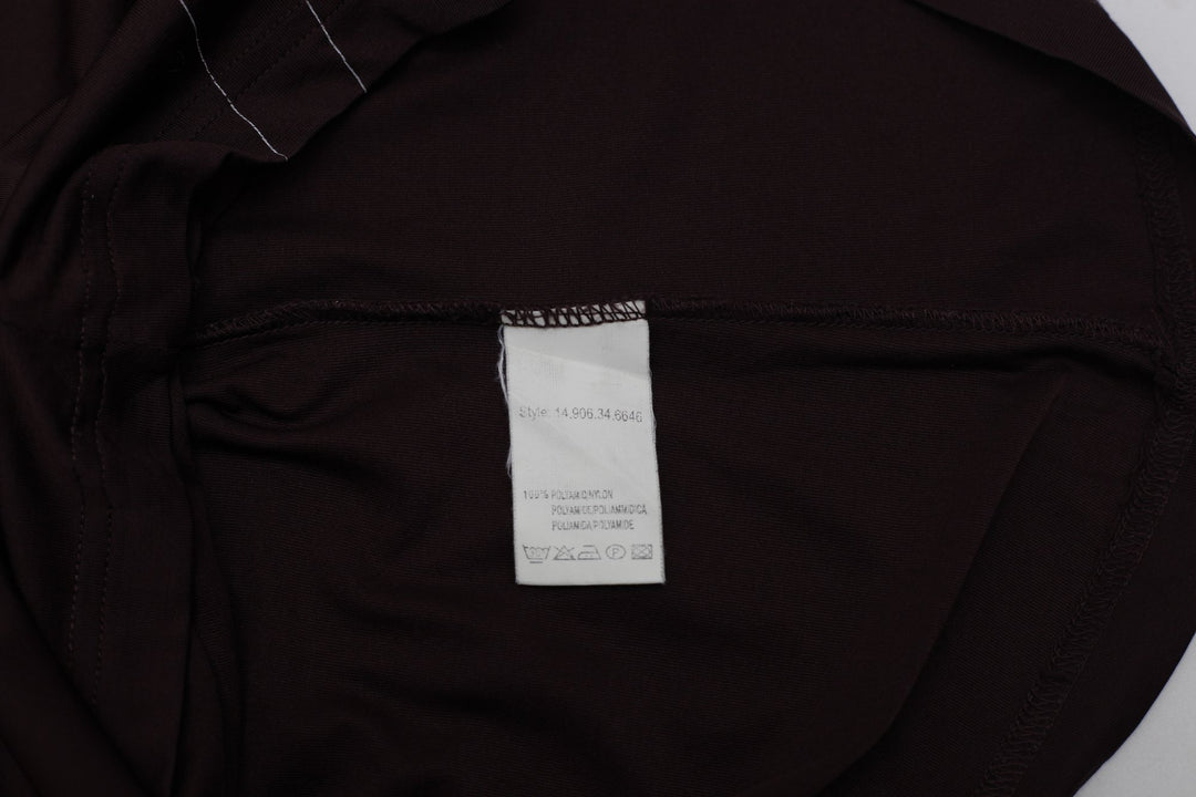 Y2K Ladies S.Oliver Geometric Sleeveless Tank Top Burgundy Size S