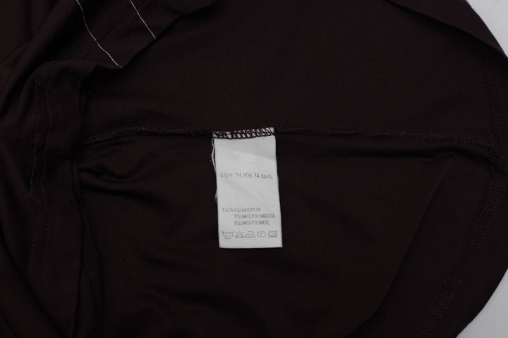 Y2K Ladies S.Oliver Geometric Sleeveless Tank Top Burgundy Size S