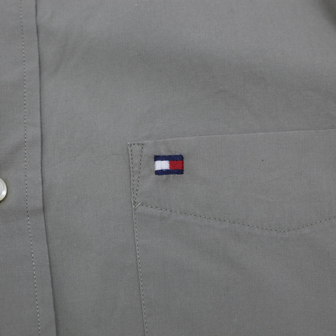 Mens Tommy Hilfiger Olive Khaki Green Button Down Long Sleeve Shirt Size S