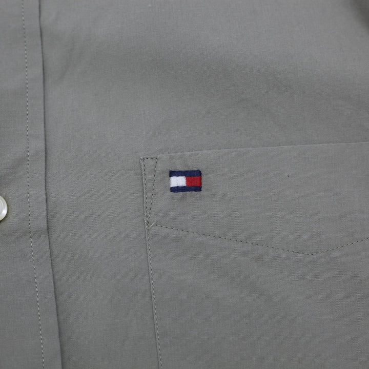 Mens Tommy Hilfiger Olive Khaki Green Button Down Long Sleeve Shirt Size S