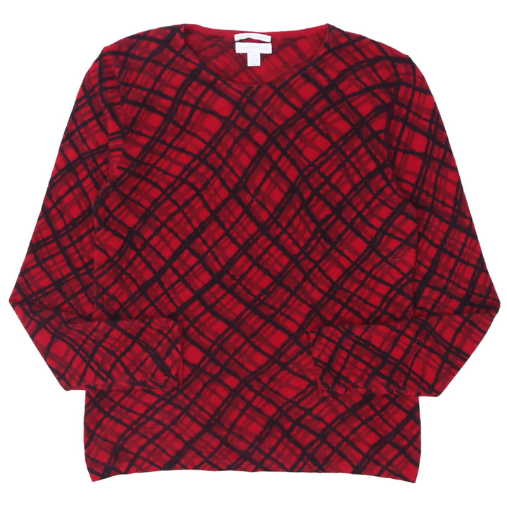 Ladies Charter Club 2-Ply Plaid 100% Cashmere Sweater - Fashion Rerun Vintage Migration_Sweaters