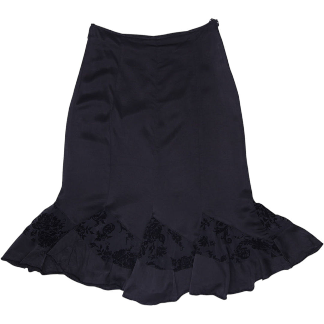 Y2K Ladies Lidia Collection Satin Lace Mermaid Midi Skirt Size 42
