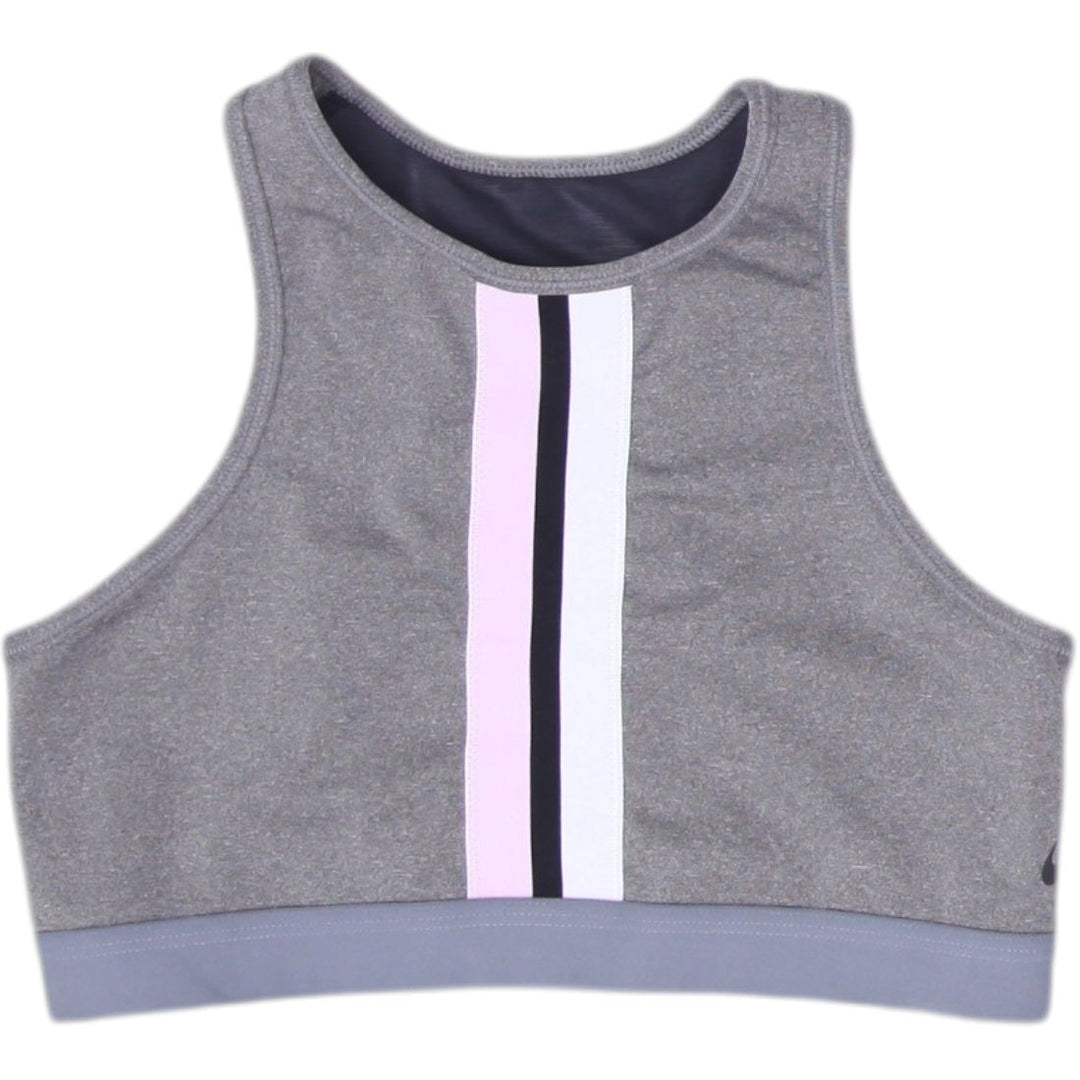 Ladies Nike Dri-FIT Sports Bra Gray Striped Breathable Size M
