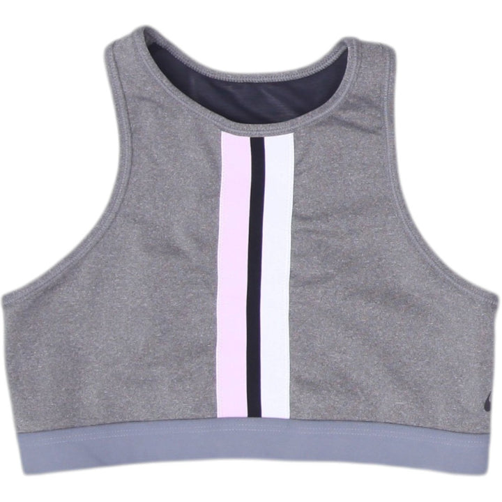Ladies Nike Dri-FIT Sports Bra Gray Striped Breathable Size M