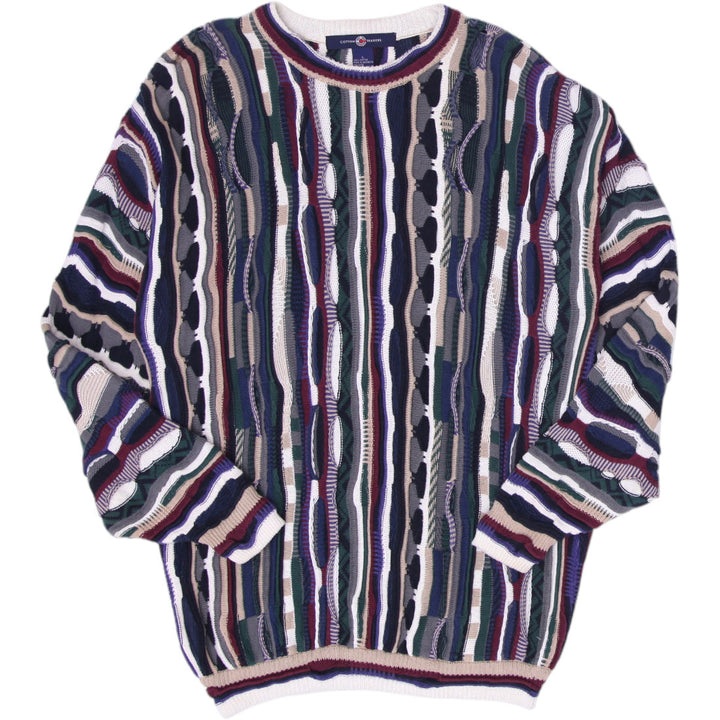 Vintage Mens Cotton Traders Striped Knitwear Sweater Size L