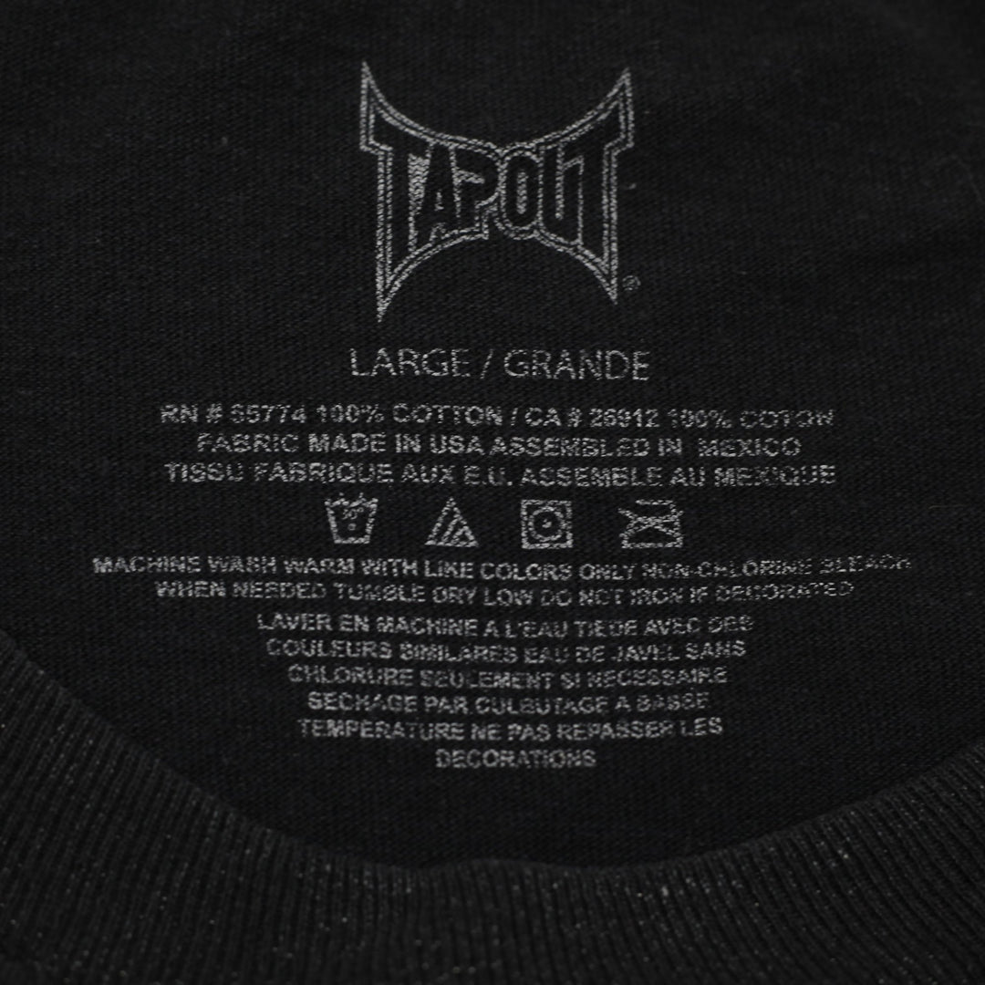 Y2K Mens Tapout Acid Wash Fade Graphic T-Shirt Size L