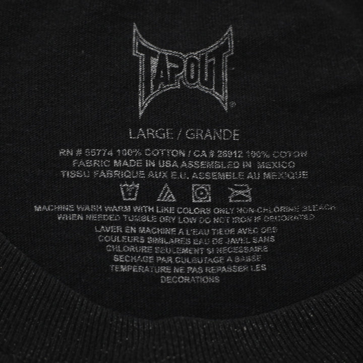 Y2K Mens Tapout Acid Wash Fade Graphic T-Shirt Size L