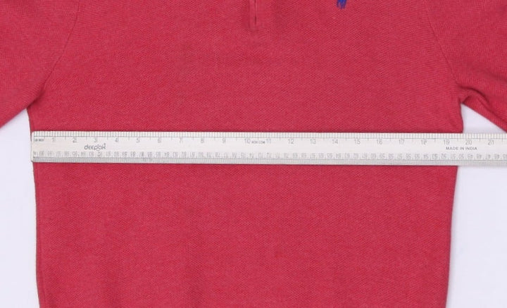 Mens Polo Ralph Lauren Quarter Zip Pima Cotton Pink Sweater M | Migration_Knitwear & Sweaters RL Collection - | Fashion Rerun