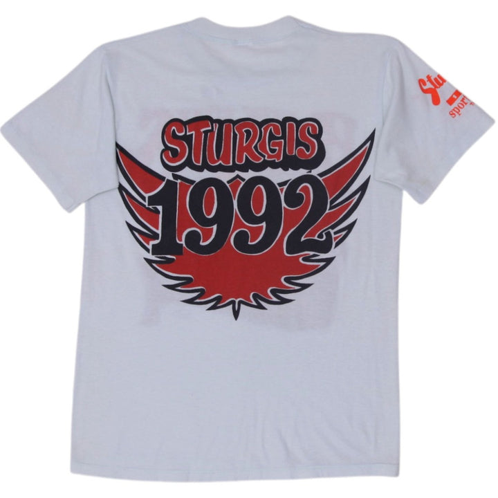 Vintage 1992 Mens Graphic Sturgis Cycle T-Shirt Size M | Migration_T-Shirts - Side View | Fashion Rerun
