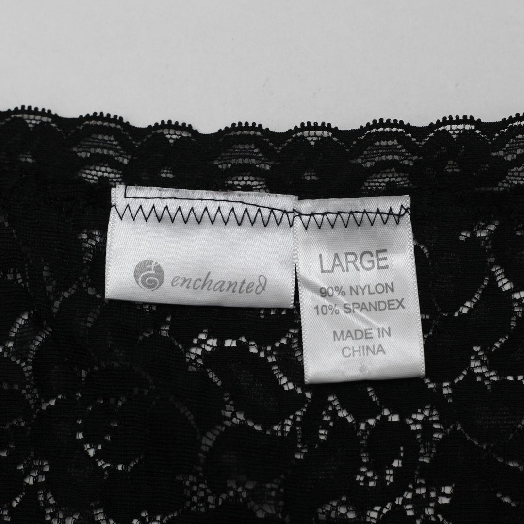 Y2K Ladies Enchanted Black All-Over Lace Cami Top Size Large