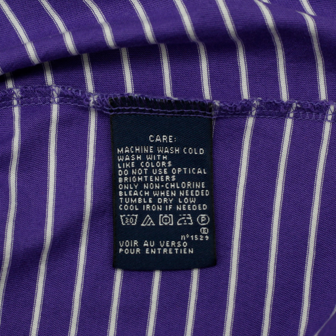 Ladies Ralph Lauren Golf Classic Golf Fit Striped Polo T-Shirt Purple Size S