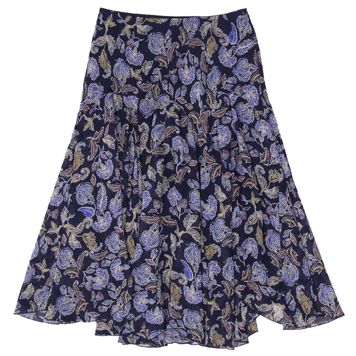 Y2K Ladies Susan Graver Printed Hanky Hem Skirt